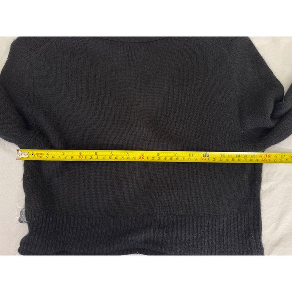 Aqua Cashmere Peplum Cardigan Sweater Button-Down Top Black White S - Picture 10 of 10